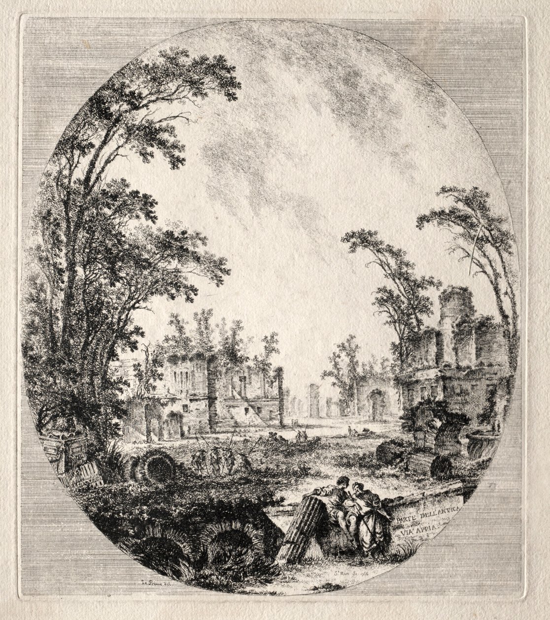 Část staré Appian Way, 1756. od Jean Claude Richard de Saint Non