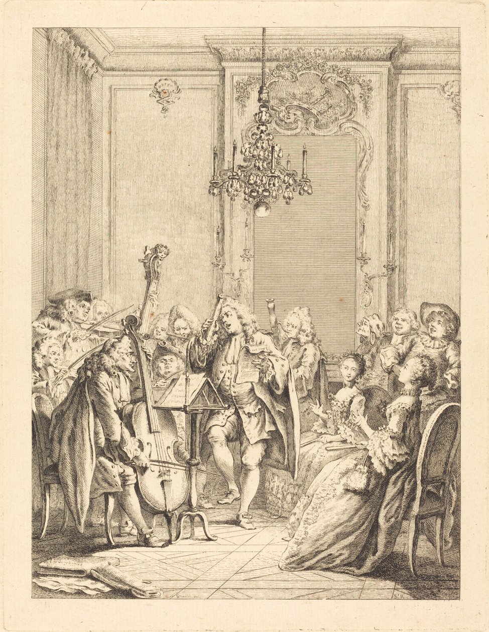Koncert od Jean Claude Richard de Saint Non after Hubert François Gravelot