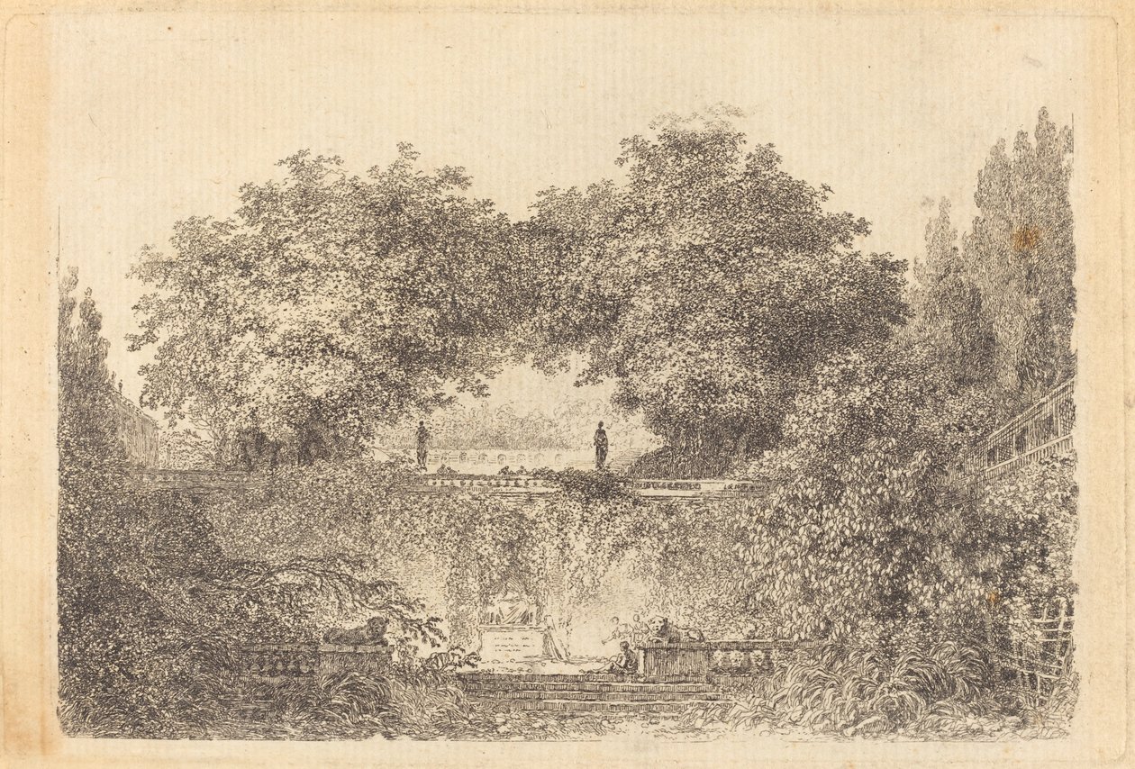 Malý park od Jean Claude Richard de Saint Non after Jean Honoré Fragonard