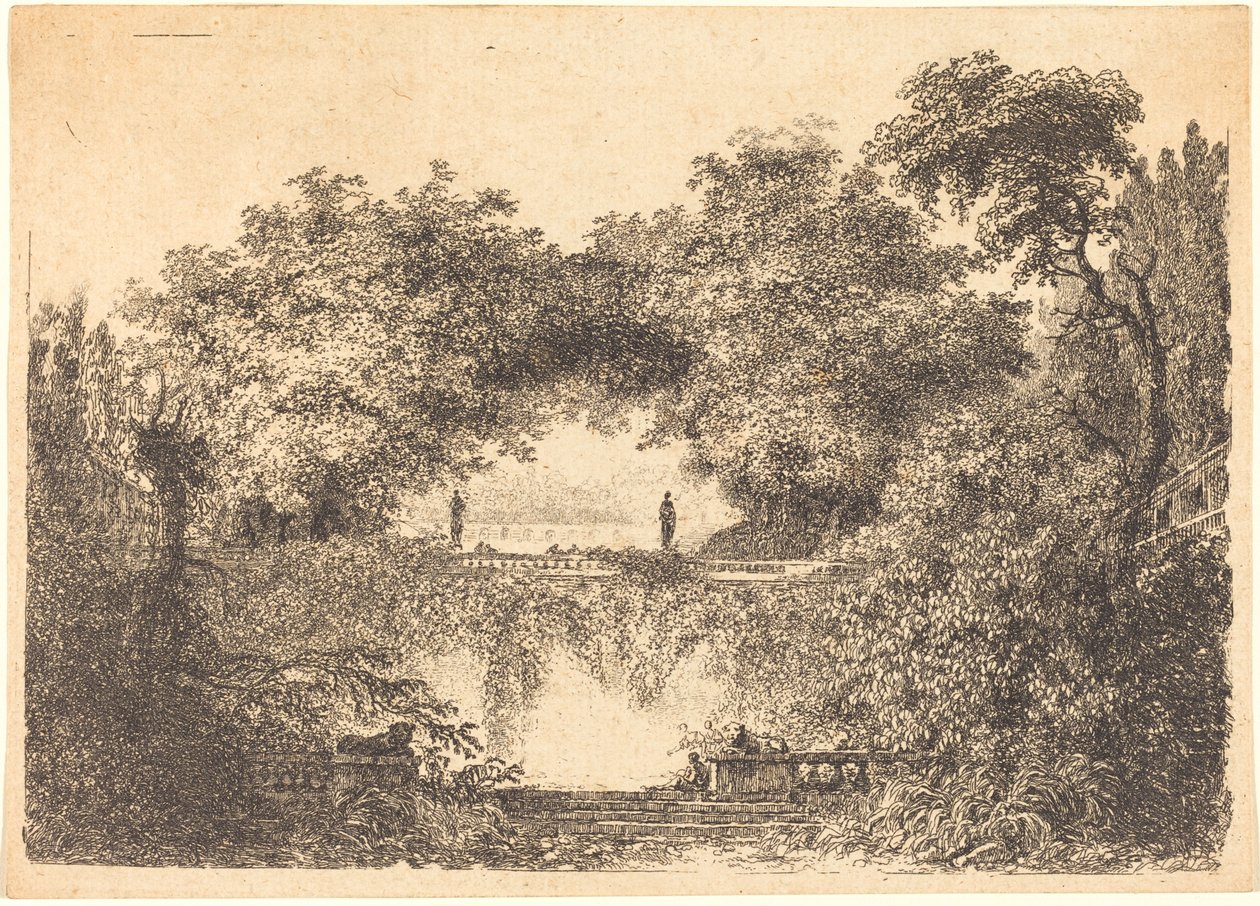 Malý park od Jean Claude Richard de Saint Non after Jean Honoré Fragonard