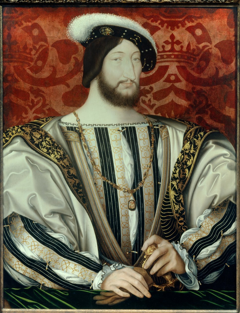 Portrét Františka I. (1494-1547), francouzského krále (s límcem řádu svatého Michala), olej na dřevě, cca. 1530 od Jean Clouet