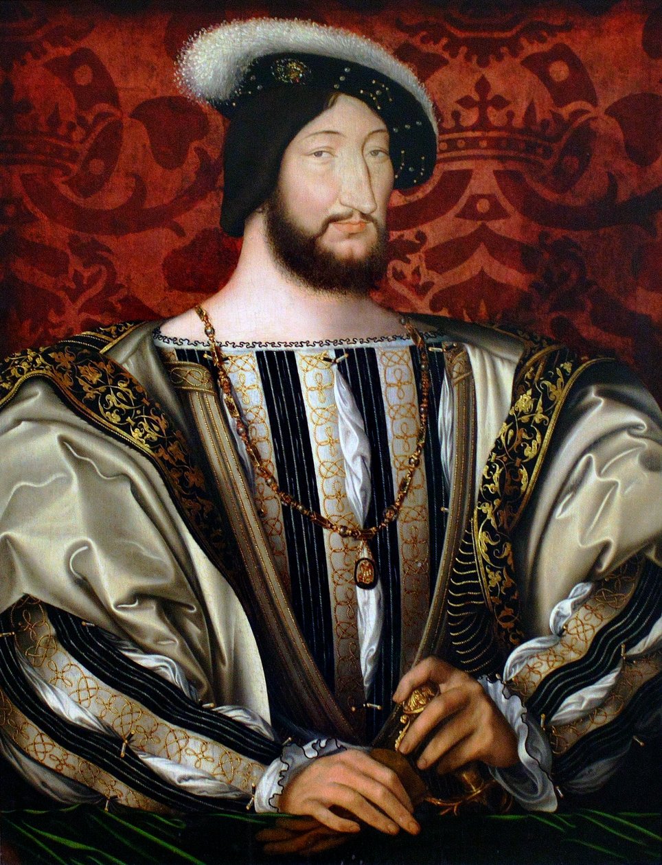 Portrét Františka I. 1494-1547, francouzského krále, bretaňského vévody, hraběte z Provence, cca 1530 od Jean Clouet