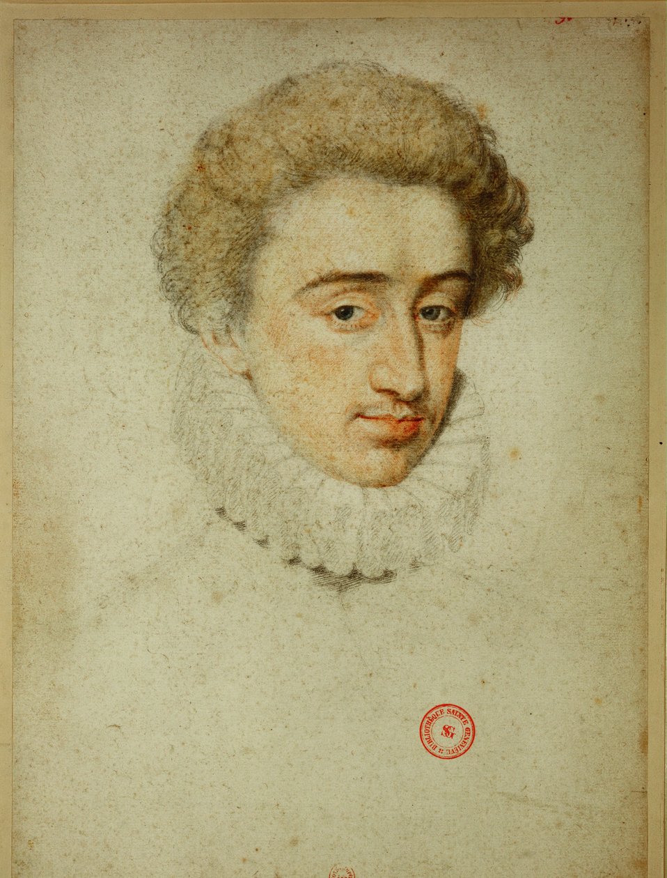 Budoucí francouzský král Jindřich IV. v době sňatku s Markétou z Valois ... (pastelka na papíře) od Jean Clouet