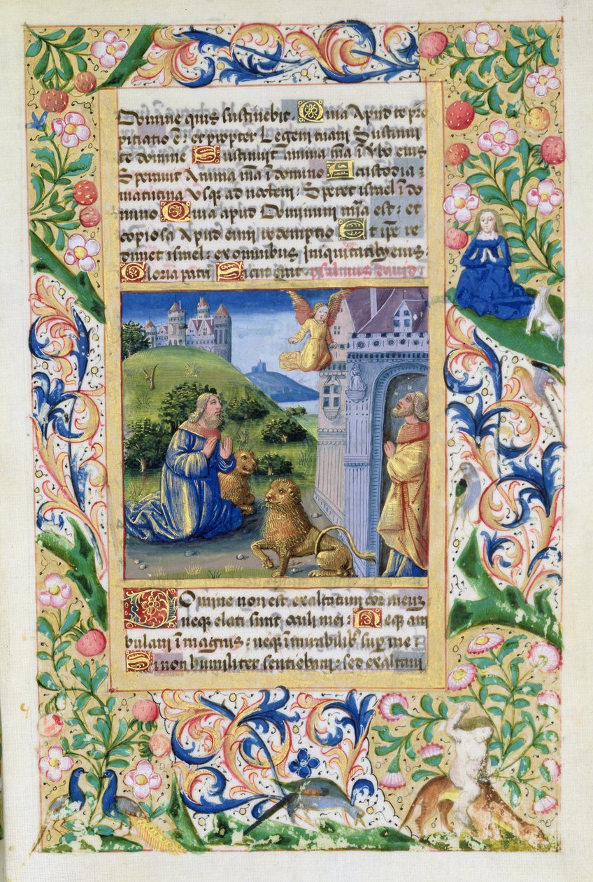 paní Lat. Q.v.I.126 Anthony Veliký a Paul poustevník, z hodin Ludvíka dOrleans, 1469 od Jean Colombe