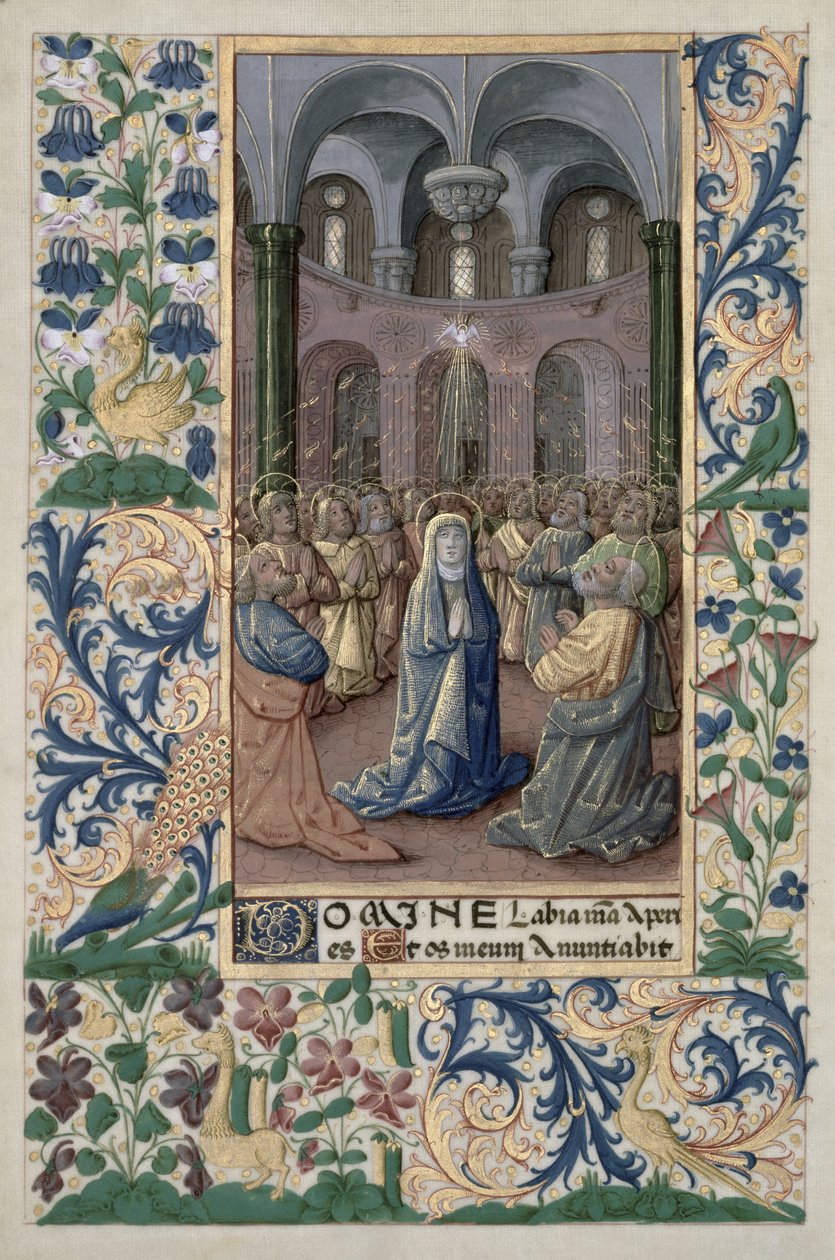 paní Lat. Q.v.I.126 f.86v Letnice, z „Knihy hodin Louise d