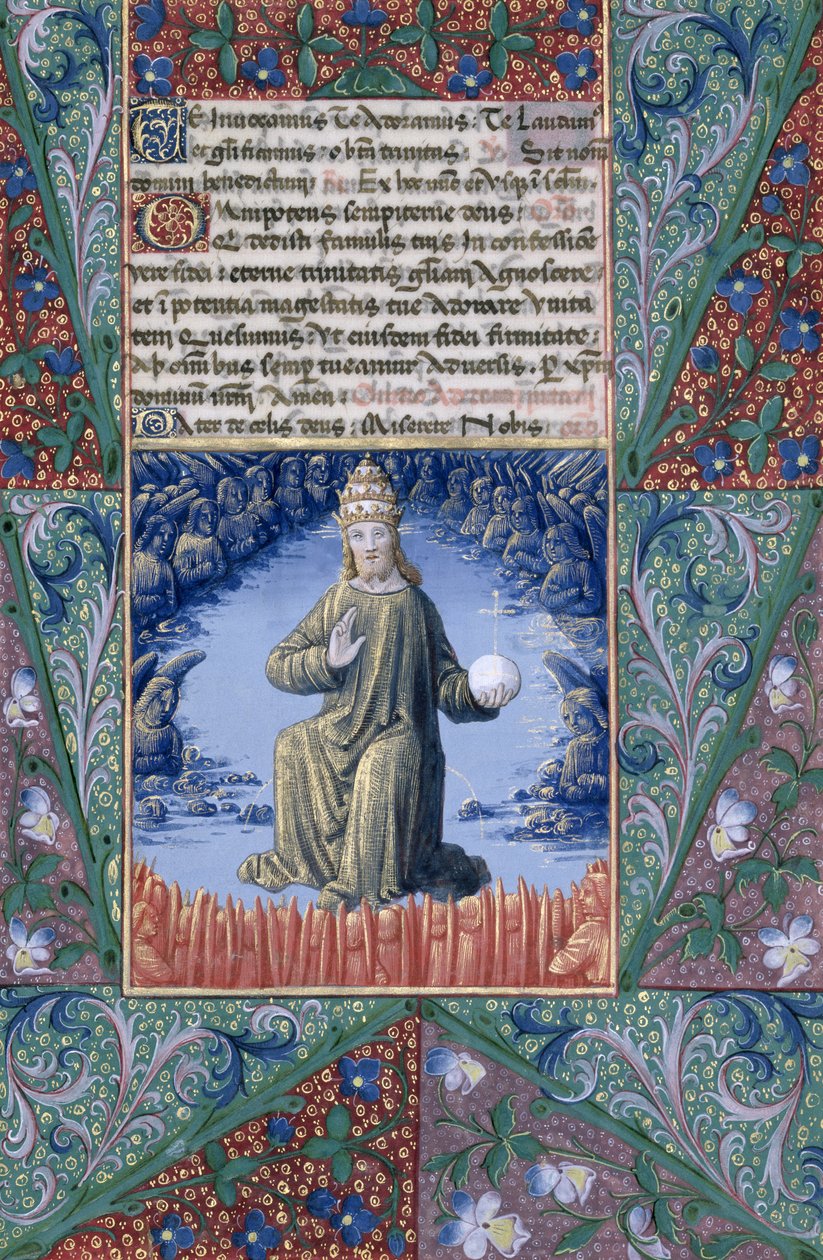paní Lat. Q.v.I.126 f.89 Christ in Majesty, z „Knihy hodin Ludvíka d