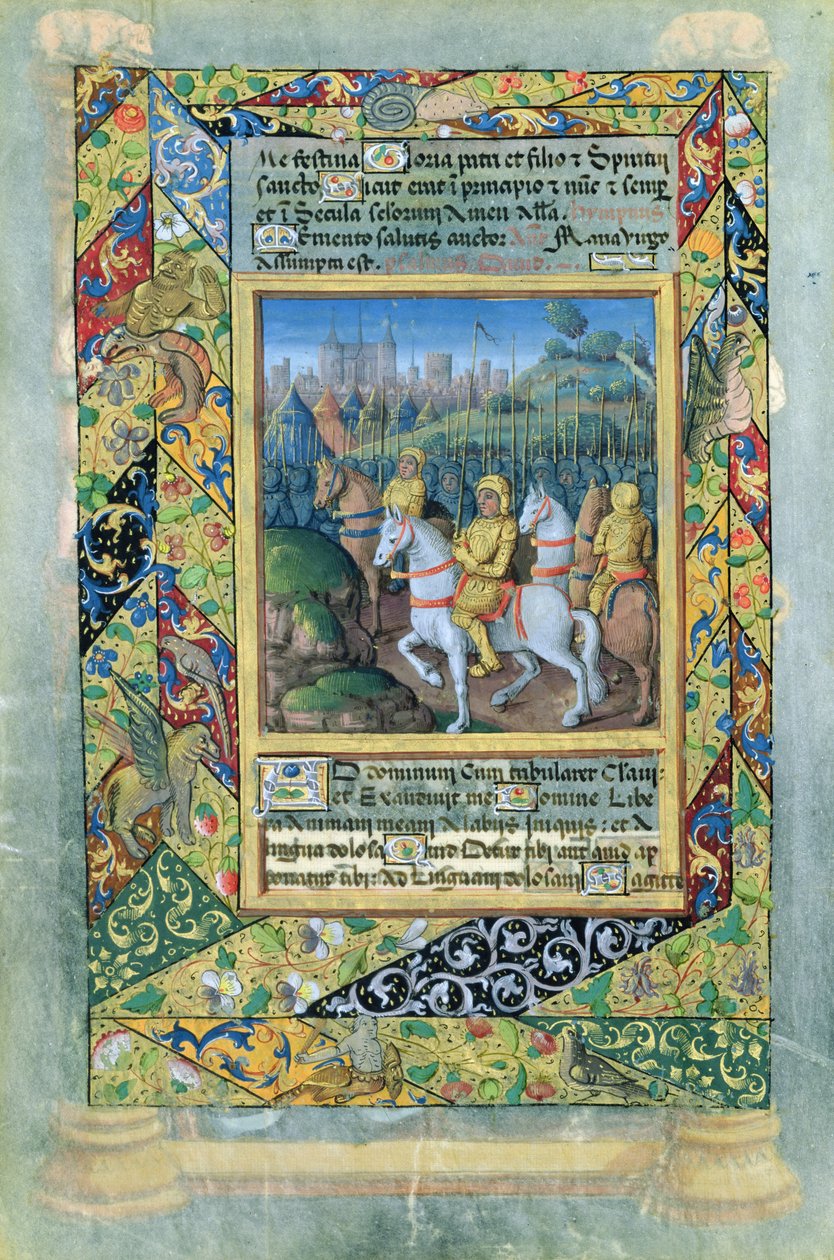 paní Lat. Q.v.I.126 fol.28v Armáda Izraelitů, z Knihy hodin Ludvíka dOrleans, 1490 od Jean Colombe
