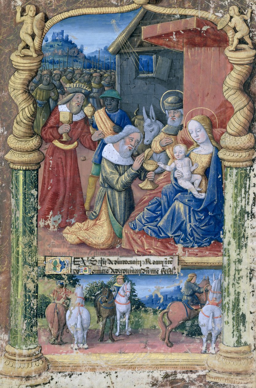 paní Lat. Q.v.I.126 fol.31 Klanění tří králů, z „Knihy hodin Ludvíka d