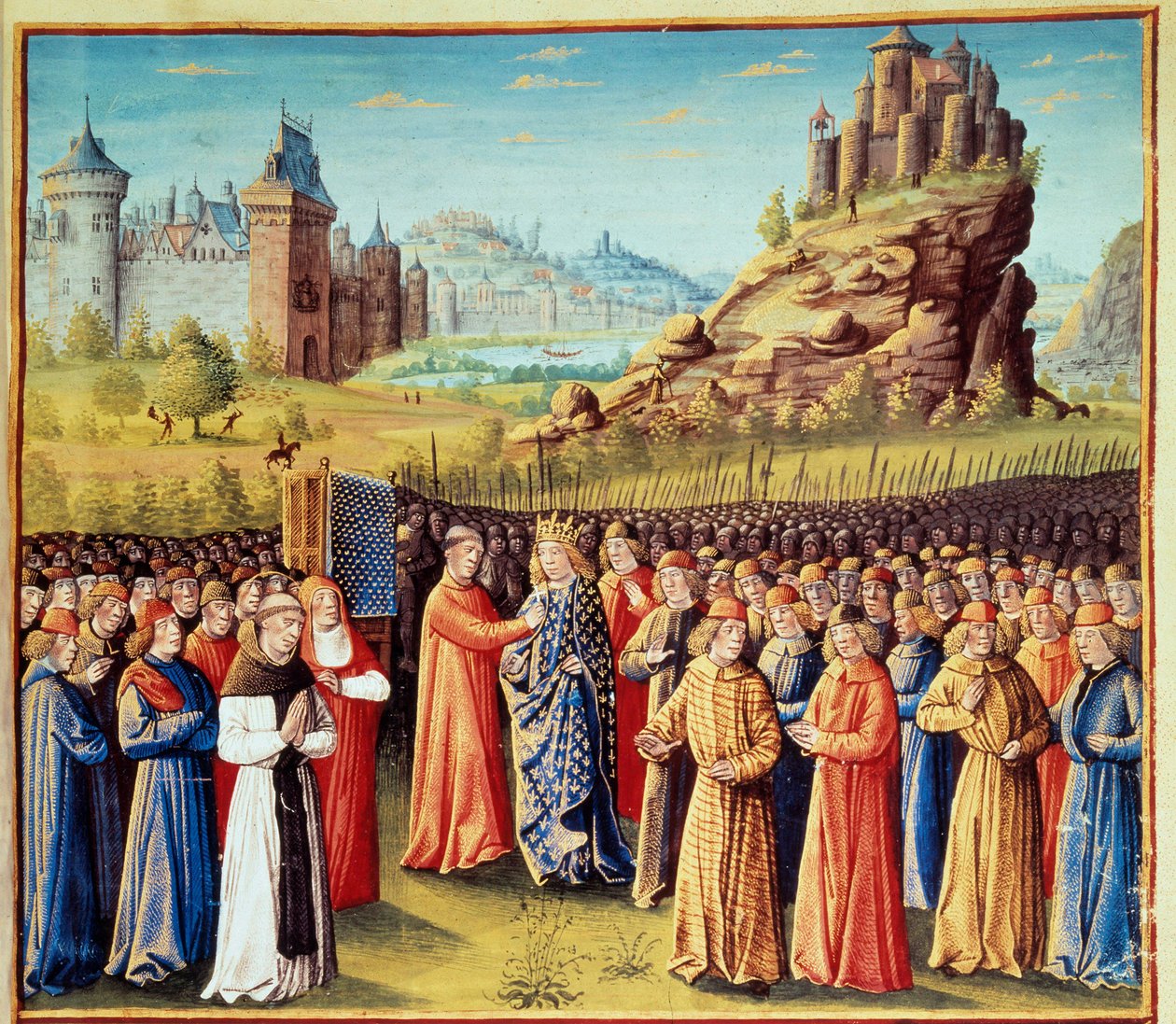 Druhá křížová výprava (1147-1149): Král Ludvík VII. řekl, že Mladí (1120-1180) berou kříž ve Vezelay za přítomnosti svatého Bernarda de Clairvaux (San Bernardo di Chiaravalle) (1090-1153) a předvečer Versailles dne 31. /03/1146. Mnoho baronů také vzalo od Jean Colombe