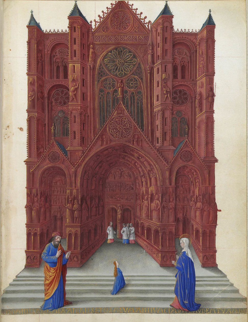Très Riches Heures du duc de Berry - Obětování Panny Marie v jeruzalémském chrámu folio 137r od Jean Colombe