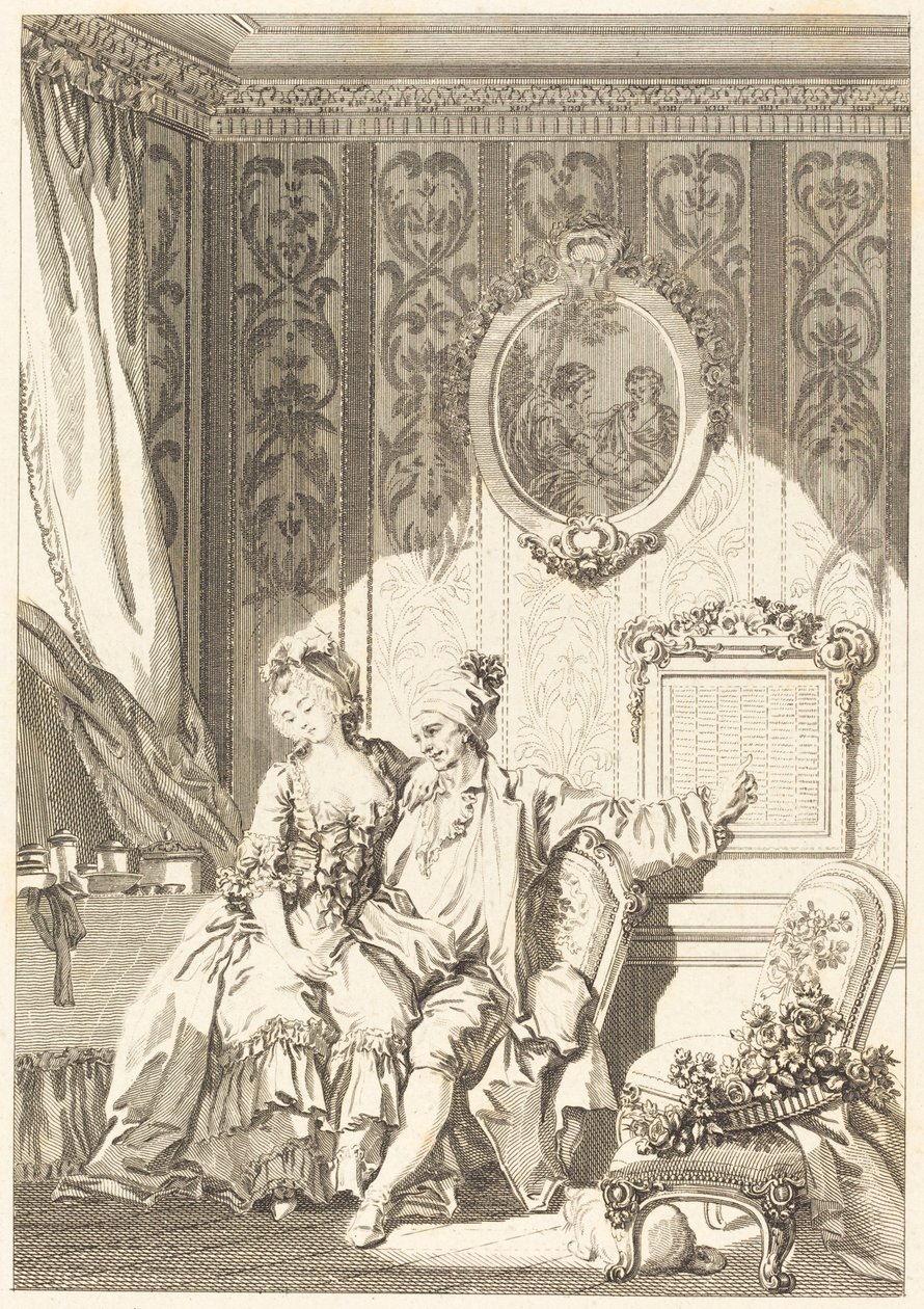 Kalendář Vieillardů od Jean Dambrun after Jean Honoré Fragonard