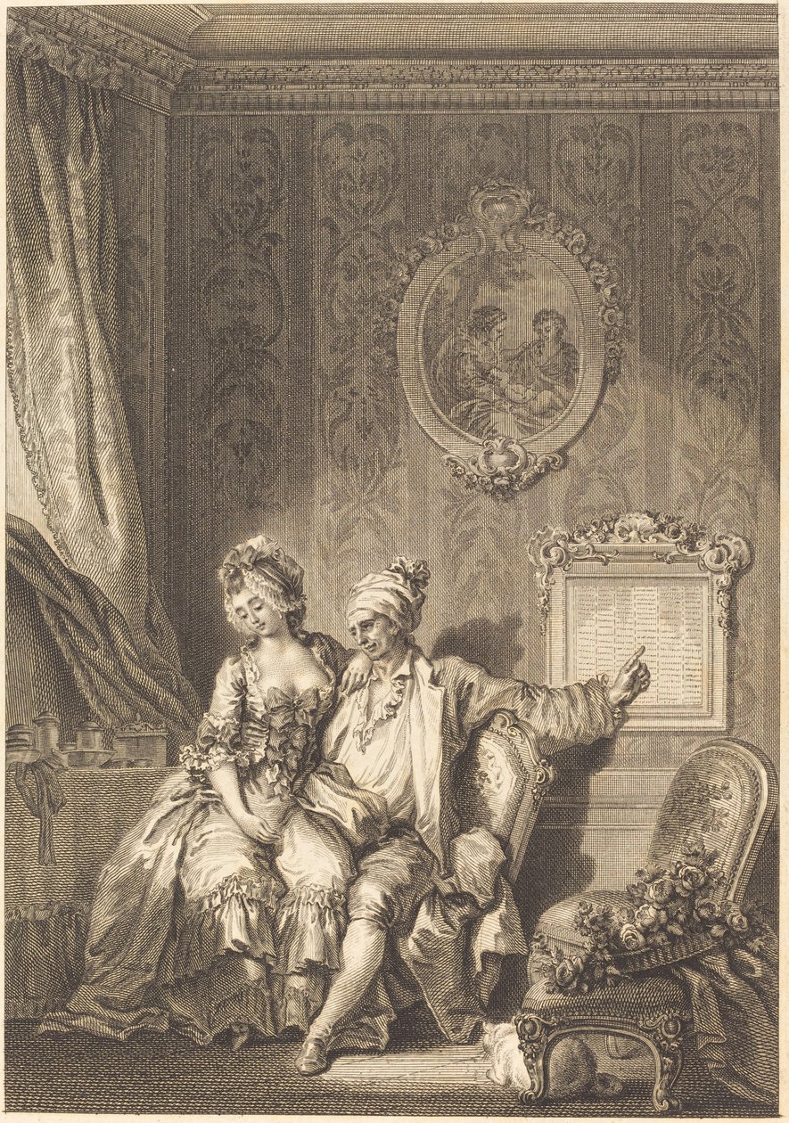 Kalendář Vieillardů od Jean Dambrun after Jean Honoré Fragonard