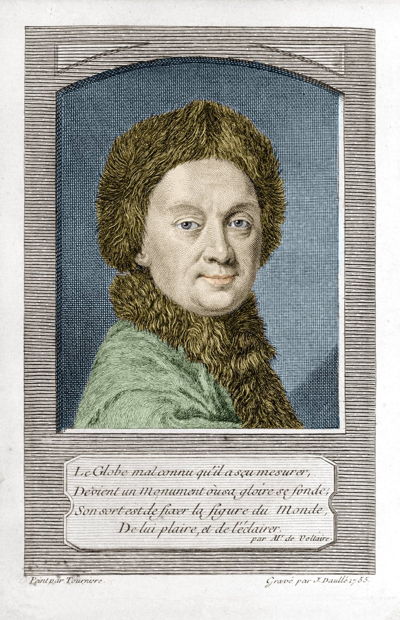Pierre Louis Moreau de Maupertuis, astronom (1698 - 1759), ryl J. Daullé v roce 1755 od Jean Daullé