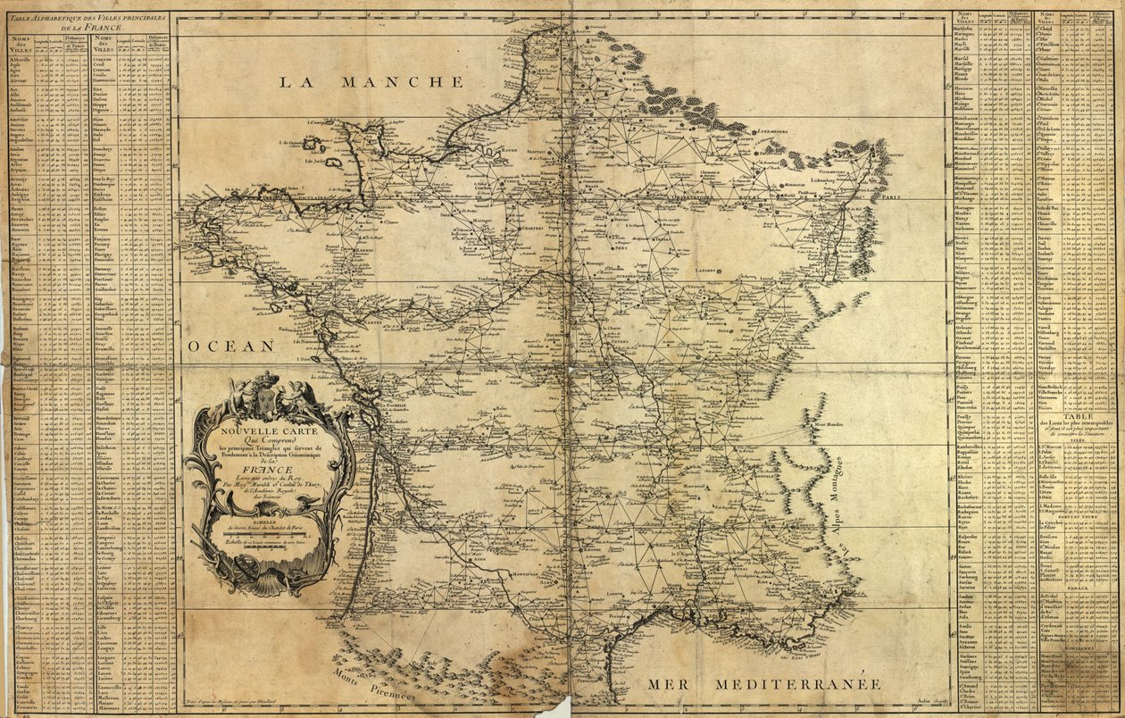 Nová mapa Francie, 1744 od Jean Dominique Maraldi