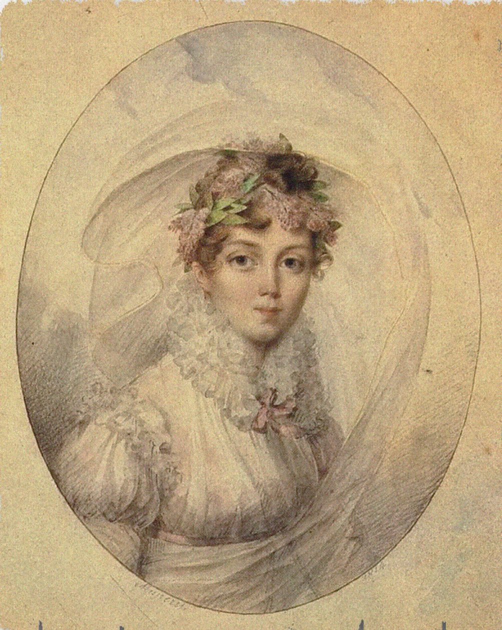 Portrét princezny Zinaidy Alexandrovny Volkonské 1792-1862 od Jean Désiré Muneret