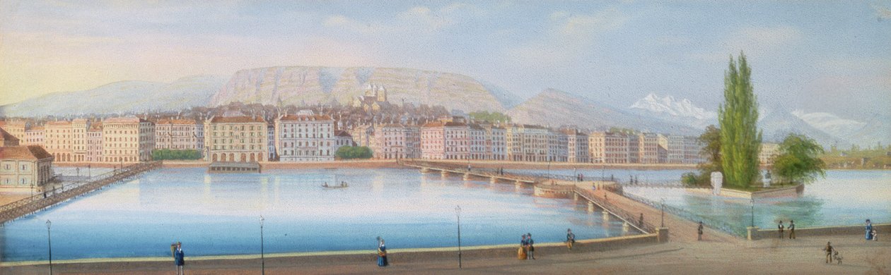 Ženevské jezero: výhled na jezero od Jean Dubois