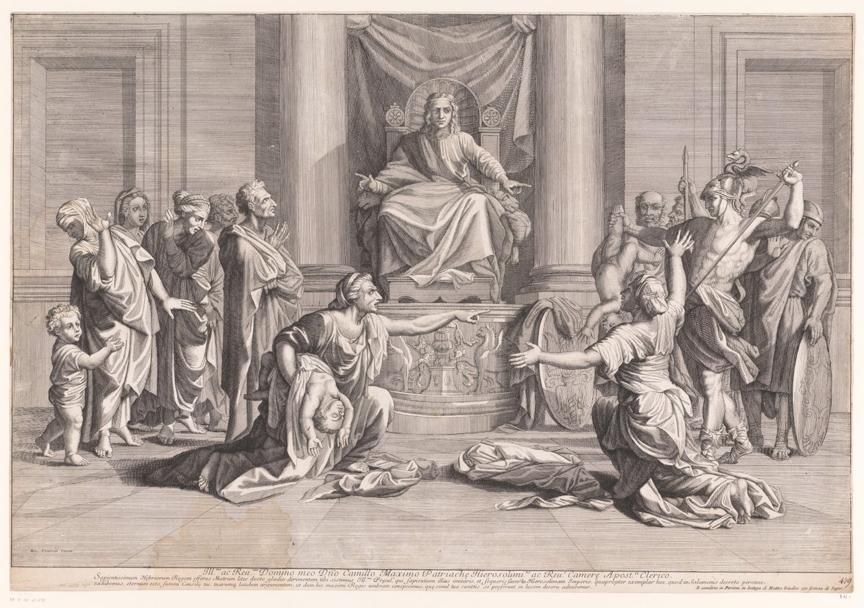 Šalamounův soud od Jean Dughet (attributed to)