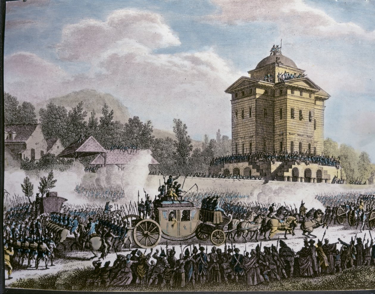 Příjezd krále Ludvíka XVI. do Paříže po jeho zatčení ve Varennes, 25. června od Jean Duplessi Bertaux