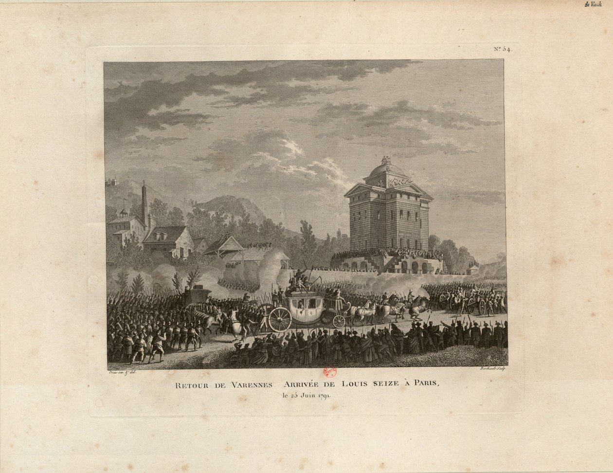 Návrat z Varennes, příjezd Louise Capeta do Paříže, 1802. od Jean Duplessis Bertaux