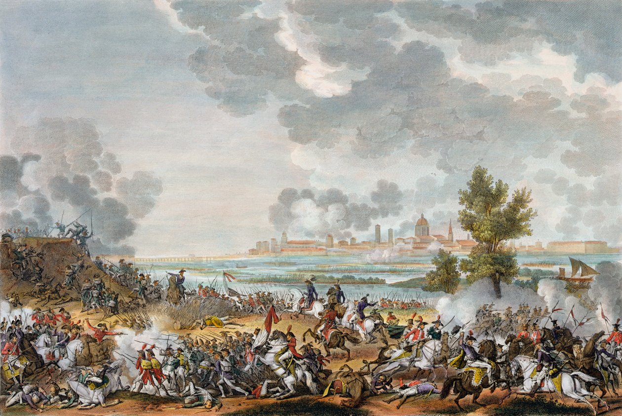 Bitva u San Giorgio di Mantova, Itálie, 29. Fructidor, rok 4. září 1796 od Jean Duplessis Bertaux