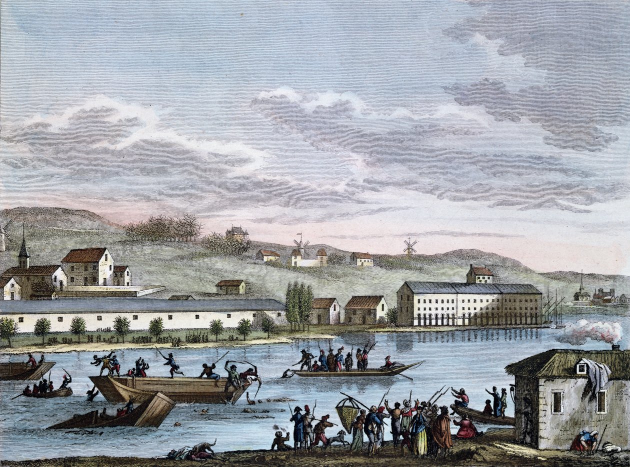 Utopenci z Nantes, po sérii „Historických obrazů francouzské revoluce“, vyryli Reinier Vinkeles (1741-1816) a Daniel Vrydag (1765-1822) koncem 18. století od Jean Duplessis Bertaux