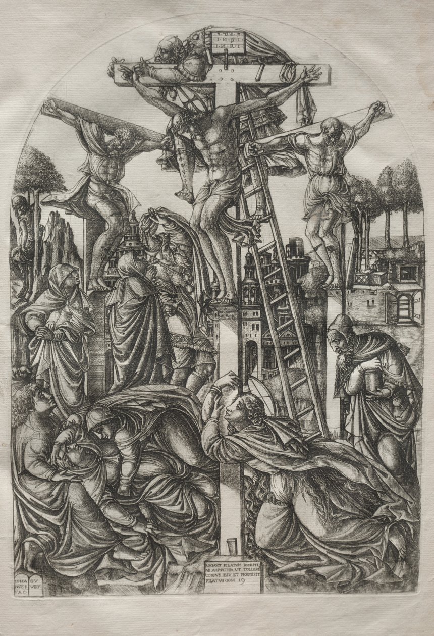 Kristus na kříži mezi dvěma zloději, před rokem 1561. od Jean Duvet