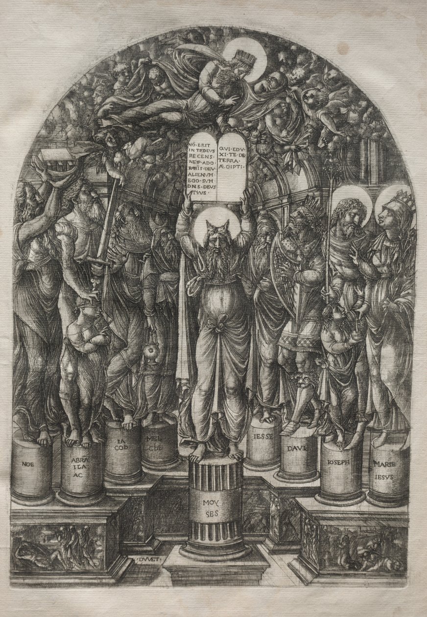 Mojžíš obklopený patriarchy, před rokem 1561. od Jean Duvet