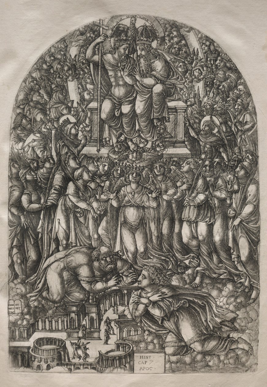 Apokalypsa: Nespočetný zástup, který stojí před trůnem, 1546-1556. od Jean Duvet