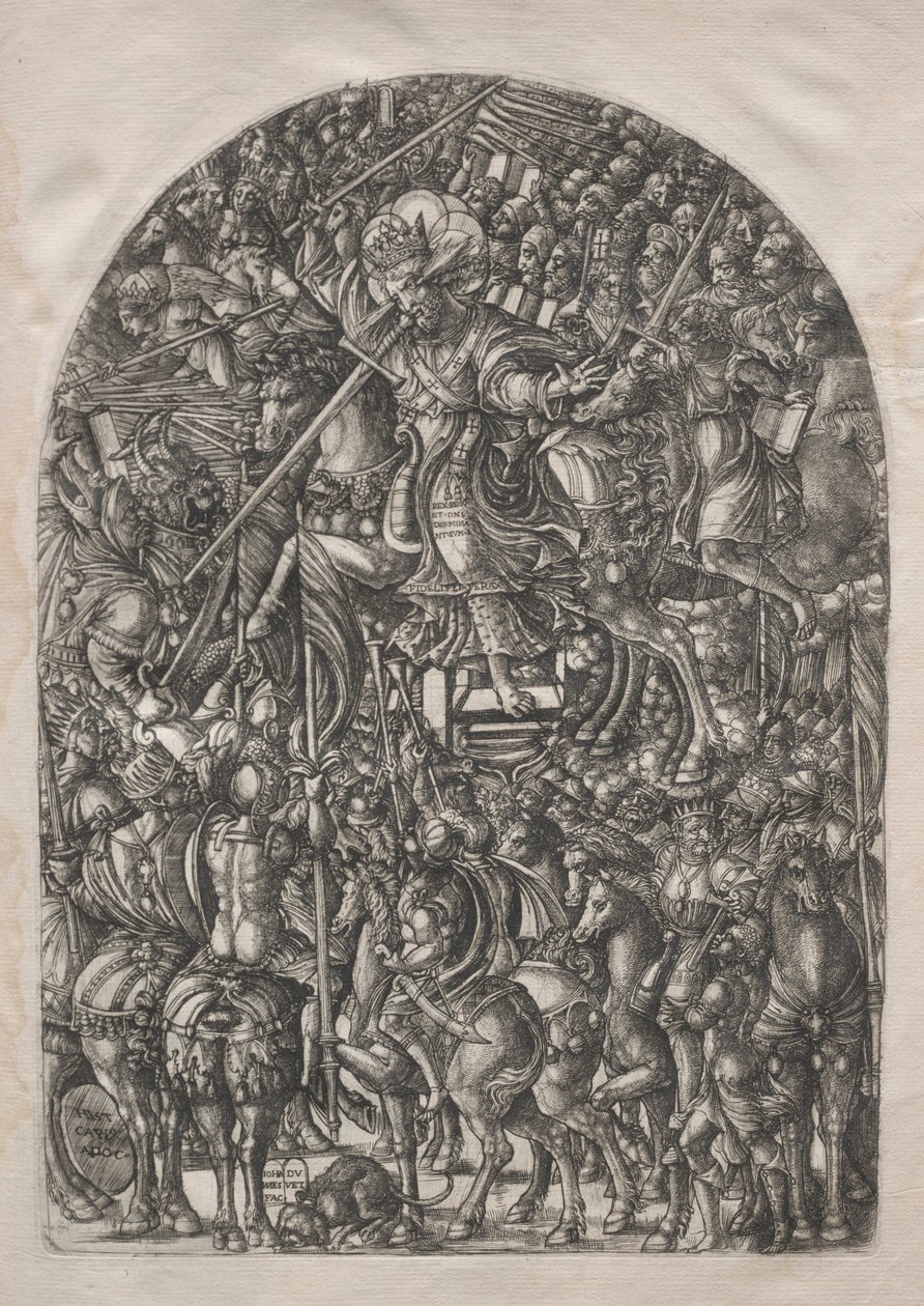 Apokalypsa: Kristus nasedl na bílého koně, 1546-1556. od Jean Duvet