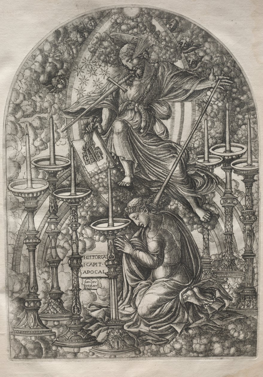 Apokalypsa: Svatý Jan vidí sedm zlatých svícnů, 1546-1556. od Jean Duvet