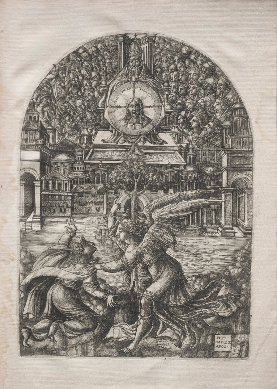 Apokalypsa: Anděl ukazuje svatého Jana fontánu živé vody, 1546-1556. od Jean Duvet