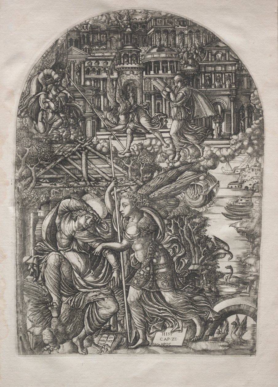 Apokalypsa: Anděl ukazuje svatého Jana Nového Jeruzaléma, 1546-1556. od Jean Duvet