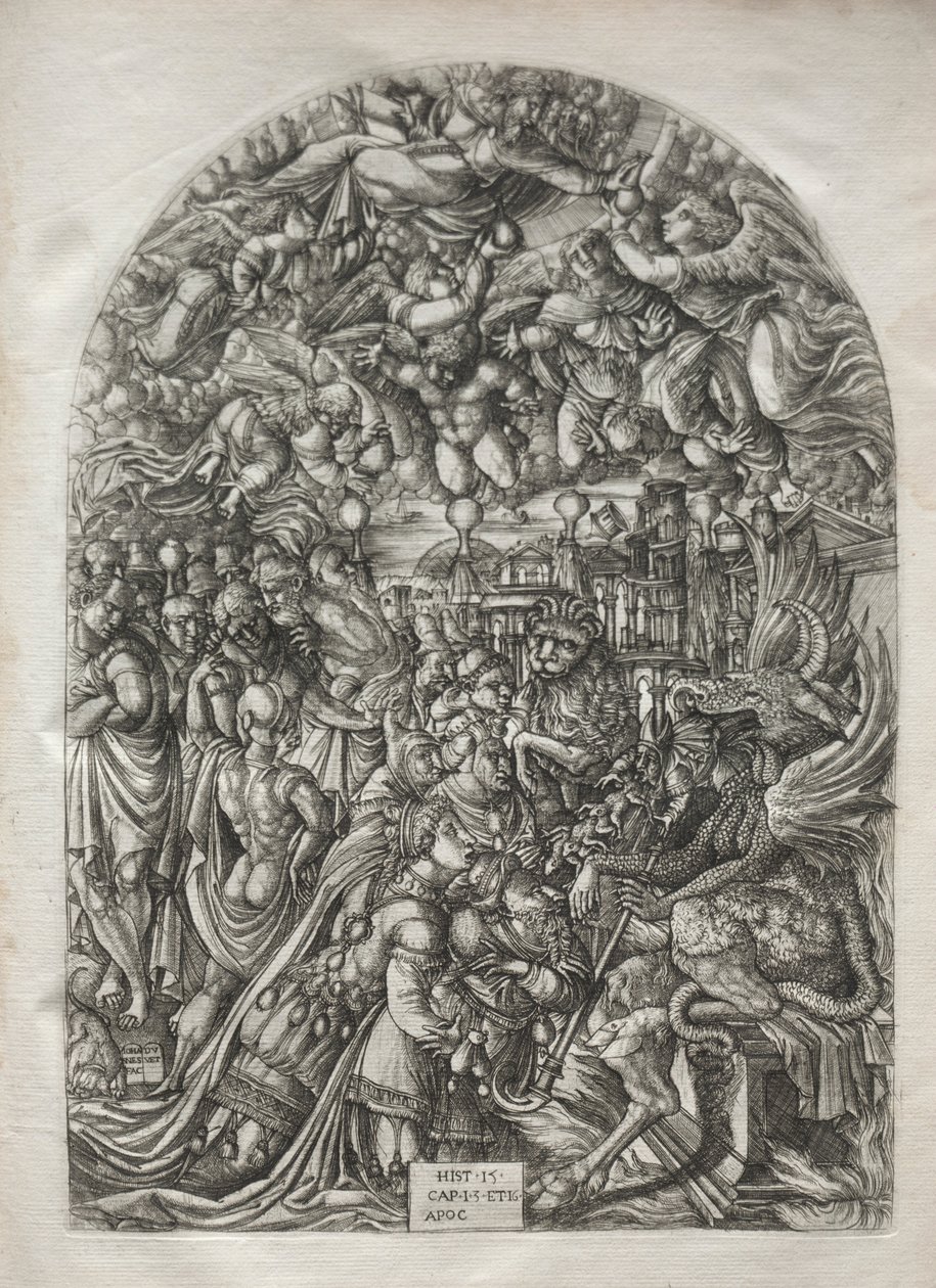 Apokalypsa: Žena oděná sluncem, 1546-1556. od Jean Duvet