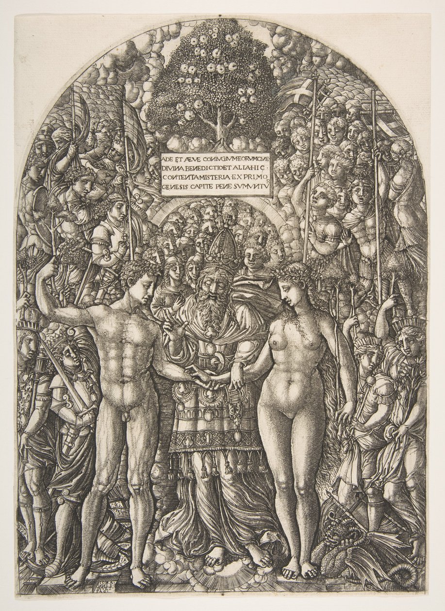 Manželství Adama a Evy, z Apokalypsy, ca. 1540-55. od Jean Duvet