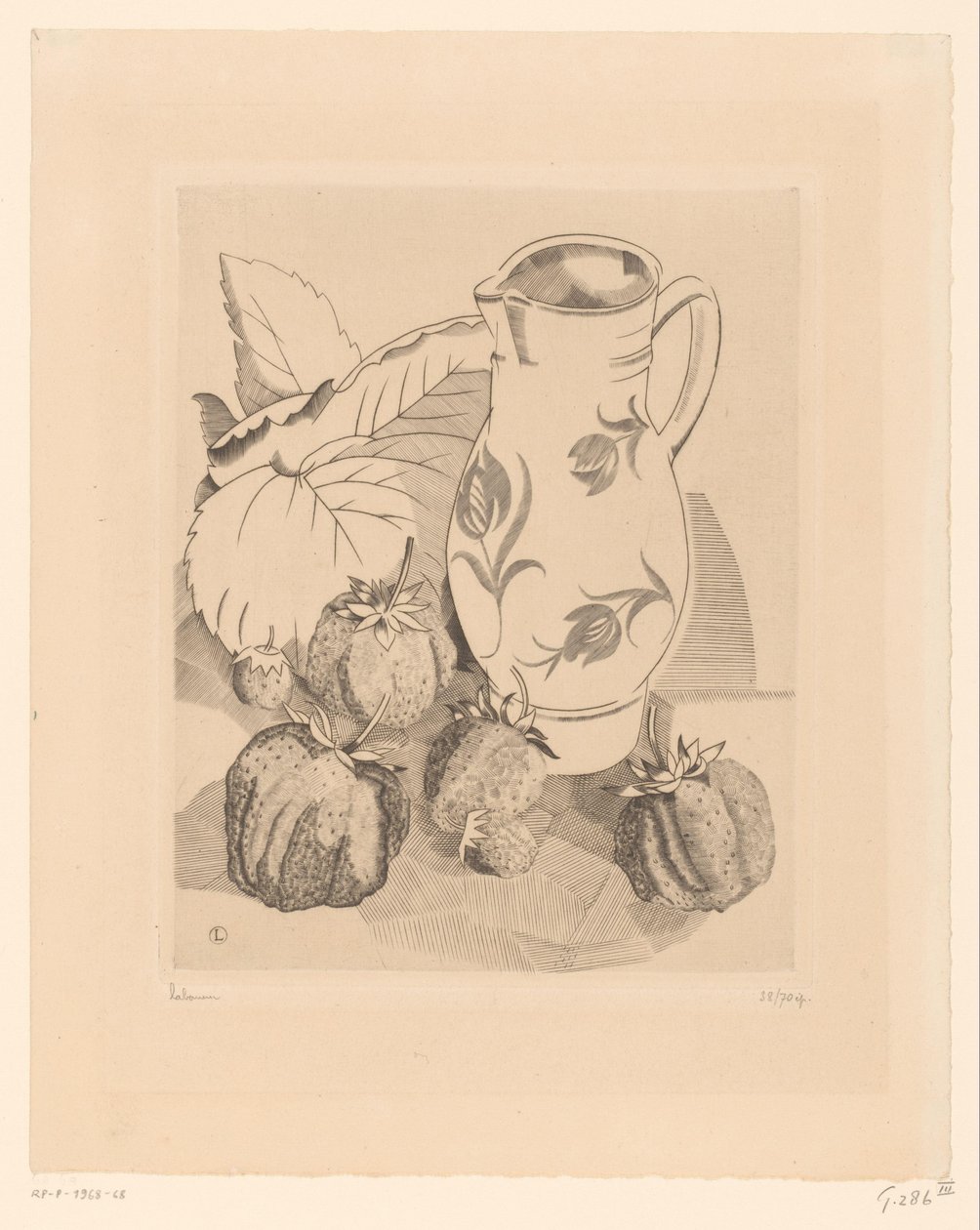 Zátiší s jahodami a džbán les fraises od Jean Emile Laboureur (signed by artist)