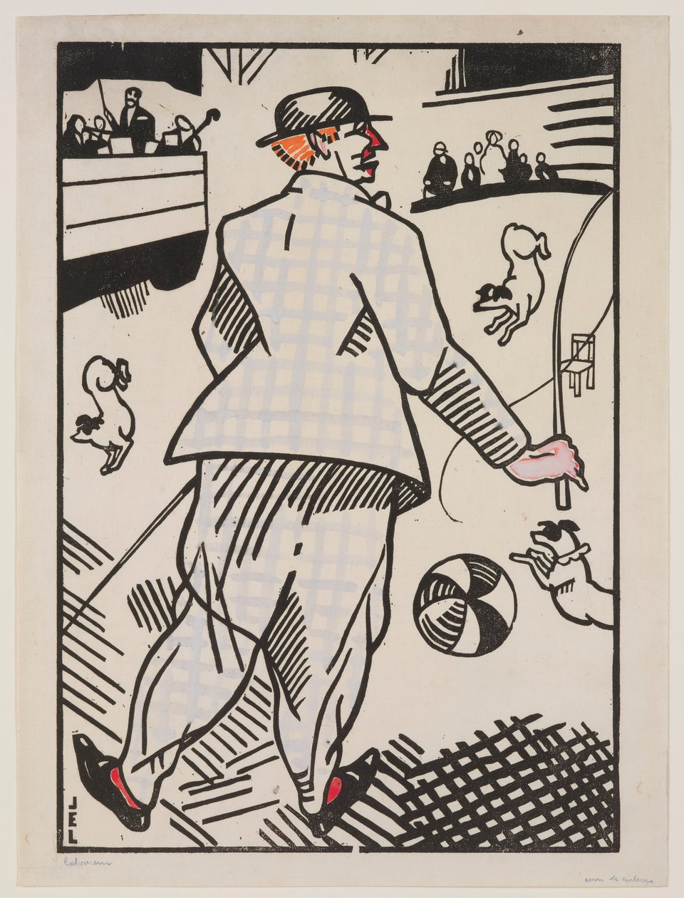 Klaun se psy (Le Clown aux Chiens) od Jean Emile Laboureur