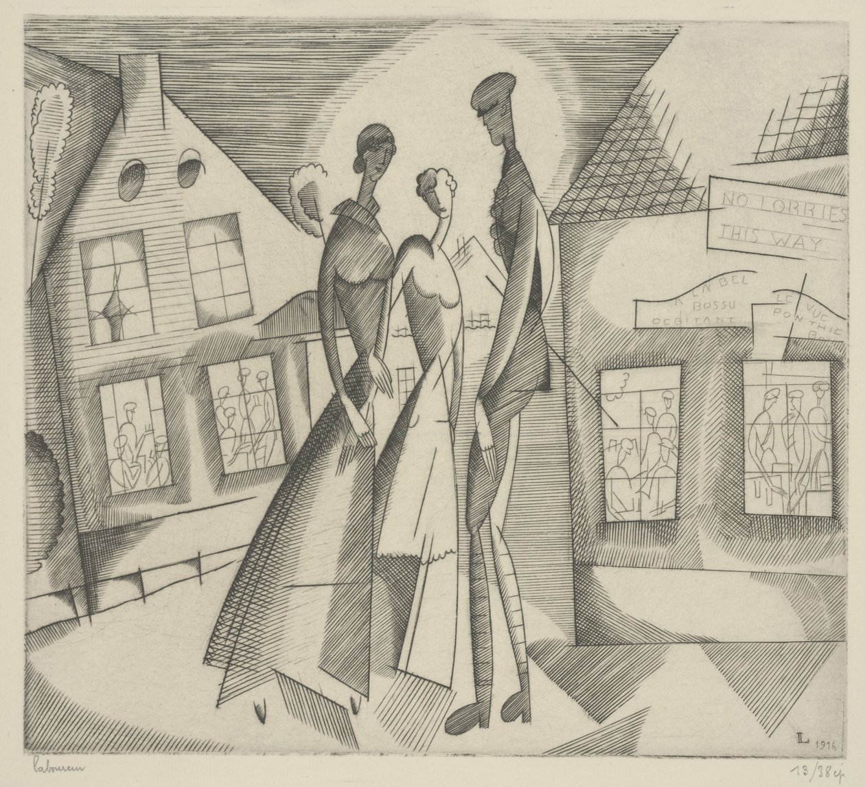 Večer na vesnici od Jean Emile Laboureur
