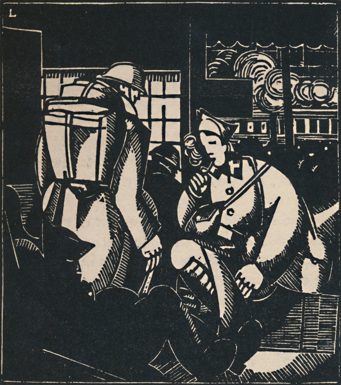 Les Soldats À La Gare, 1919 od Jean Emile Laboureur
