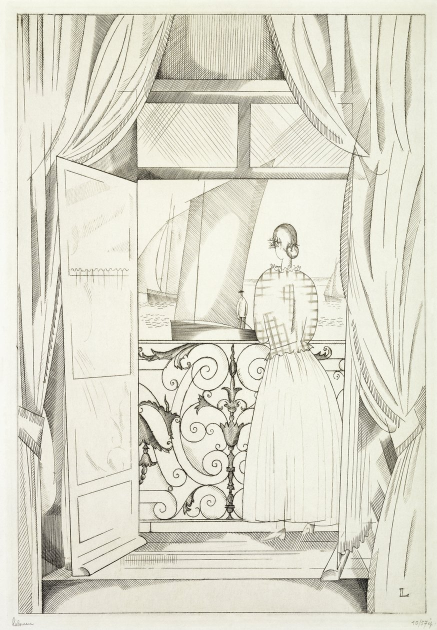 Balkon nad mořem; Le Balcon sur la Mer od Jean Emile Laboureur