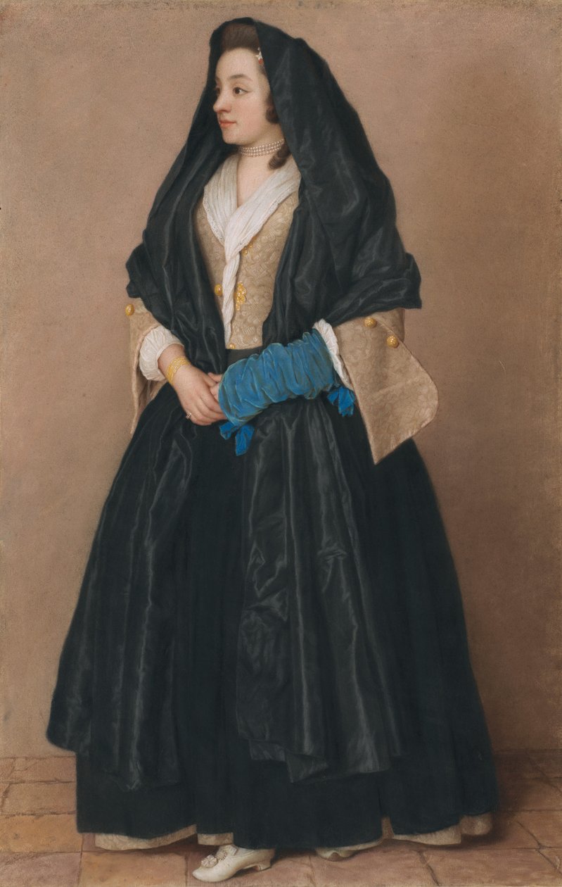 Elegantní mladá žena v maltském kostýmu od Jean Étienne Liotard