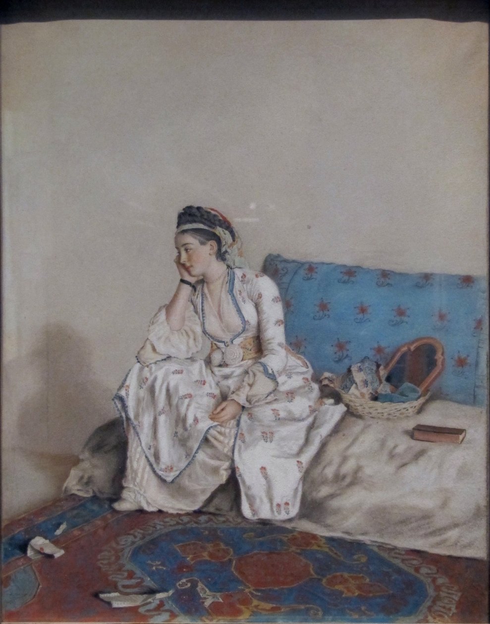 Zamyšlená dáma na pohovce od Jean Étienne Liotard