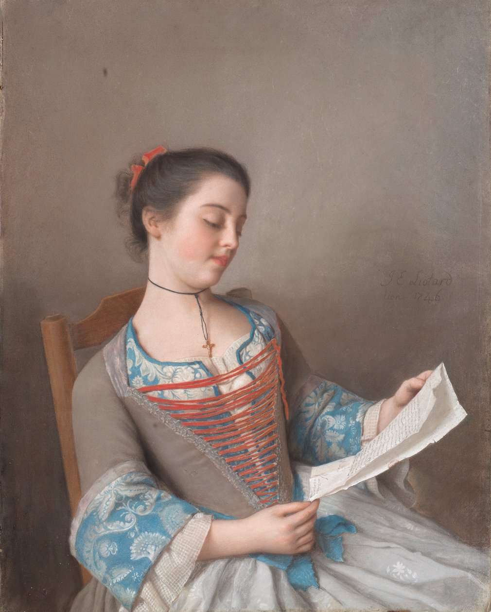 Italsky: La bella lectora
francouzsky: La liseuse od Jean Étienne Liotard
