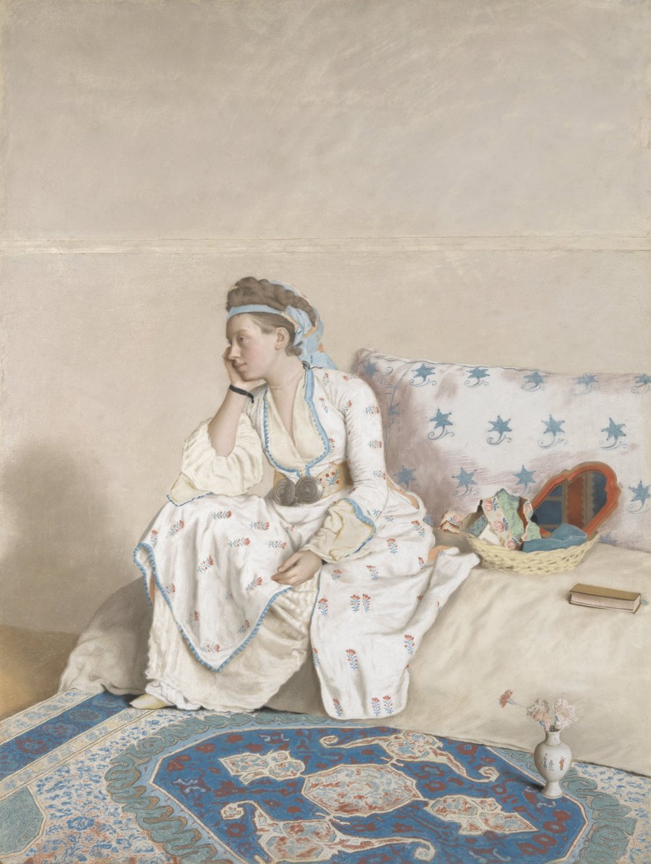 Marie Fargues, malířova žena Portrét Marie Fargues, umělcovy manželky, v tureckém kroji od Jean Étienne Liotard