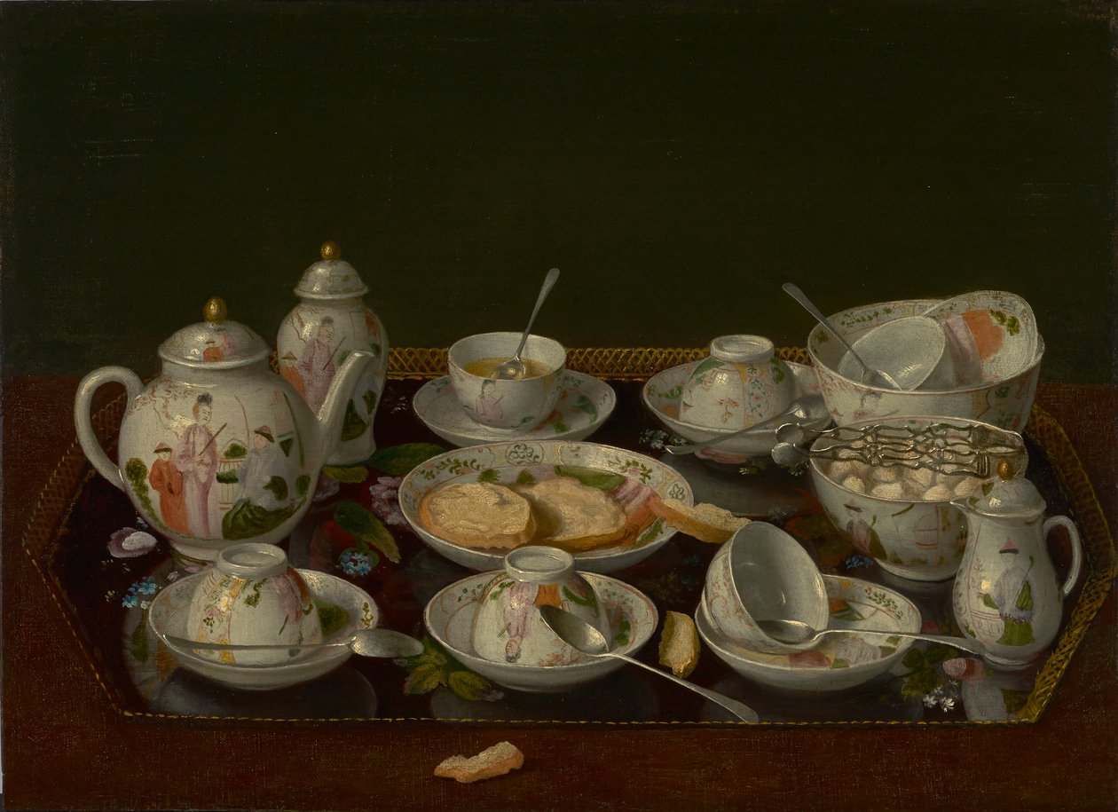 Still Life: Tea Set, c.1781-3 (olej na plátně připevněno na desce) od Jean Étienne Liotard