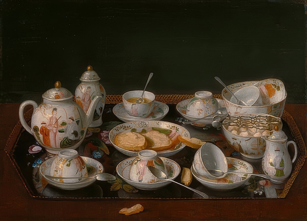 Zátiší: čajový servis. Kolem 1781-83 od Jean Étienne Liotard