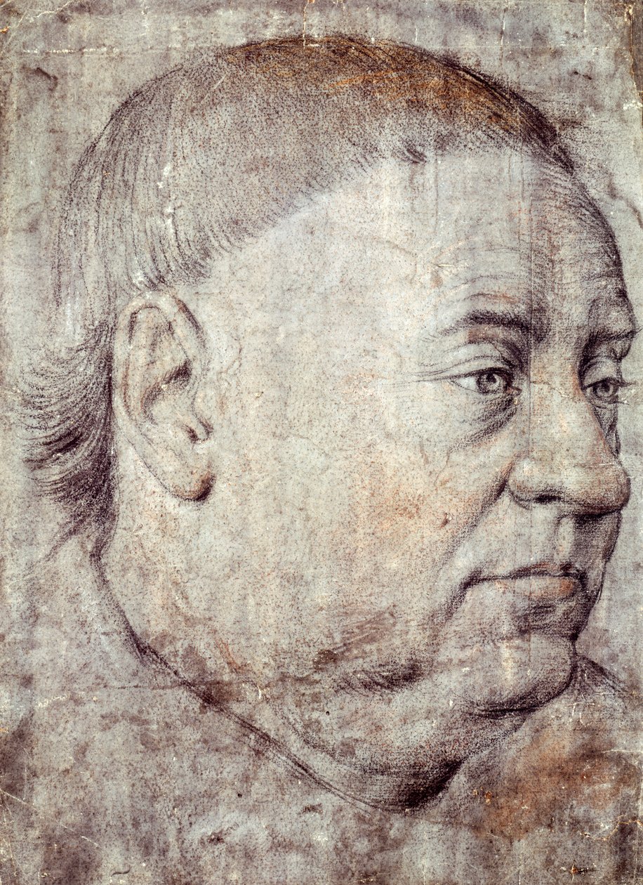 Kresba pro portrét Guillauma Jouvenela des Ursins, kancléře Karla VII. od Jeana Fouqueta (kolem 1415-cca 1481) od Jean Fouquet
