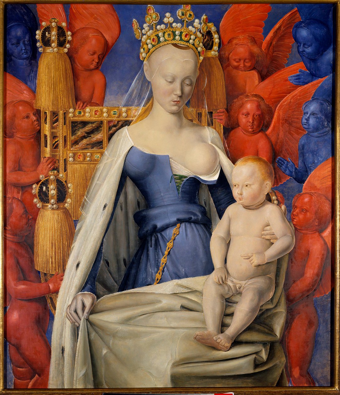 Madona obklopená serafy a cherubíny od Jean Fouquet