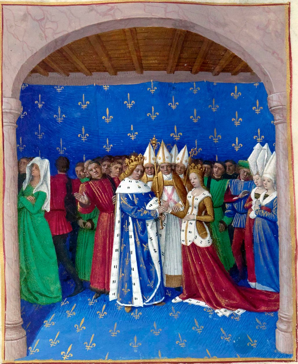 Sňatek Karla IV. le Bel a Marie Lucemburské od Jean Fouquet