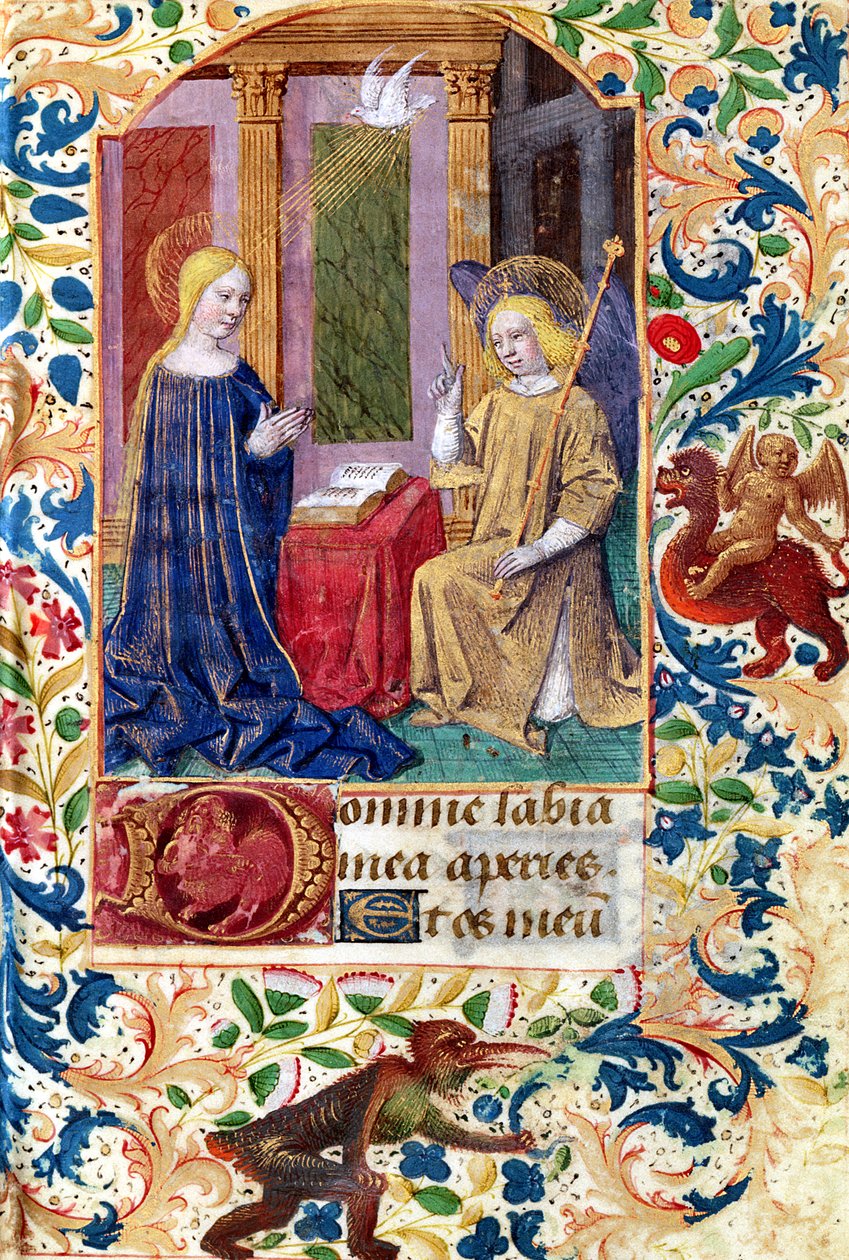 Ms Latin 13305 fol.15 Zvěstování, z "Heures a l