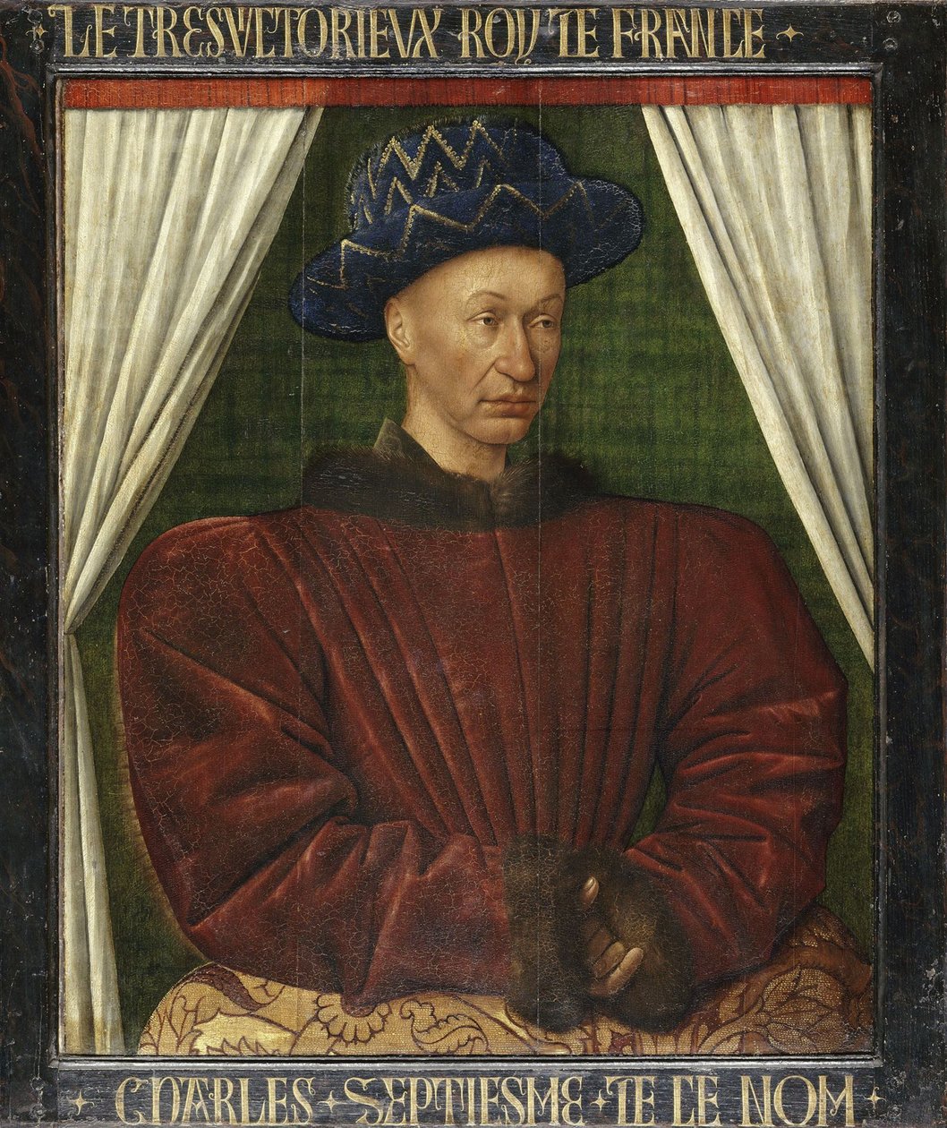 Portrét francouzského krále Karla VII od Jean Fouquet